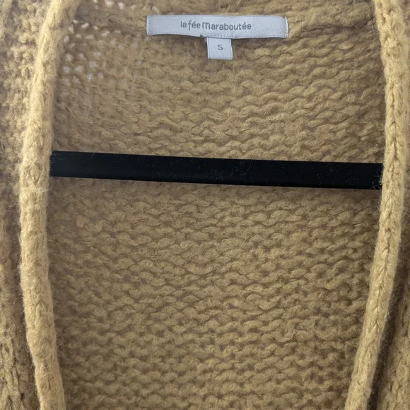 La Fée Marabouté Cozy Mustard Cardigan Sweater - Picture 5 of 10